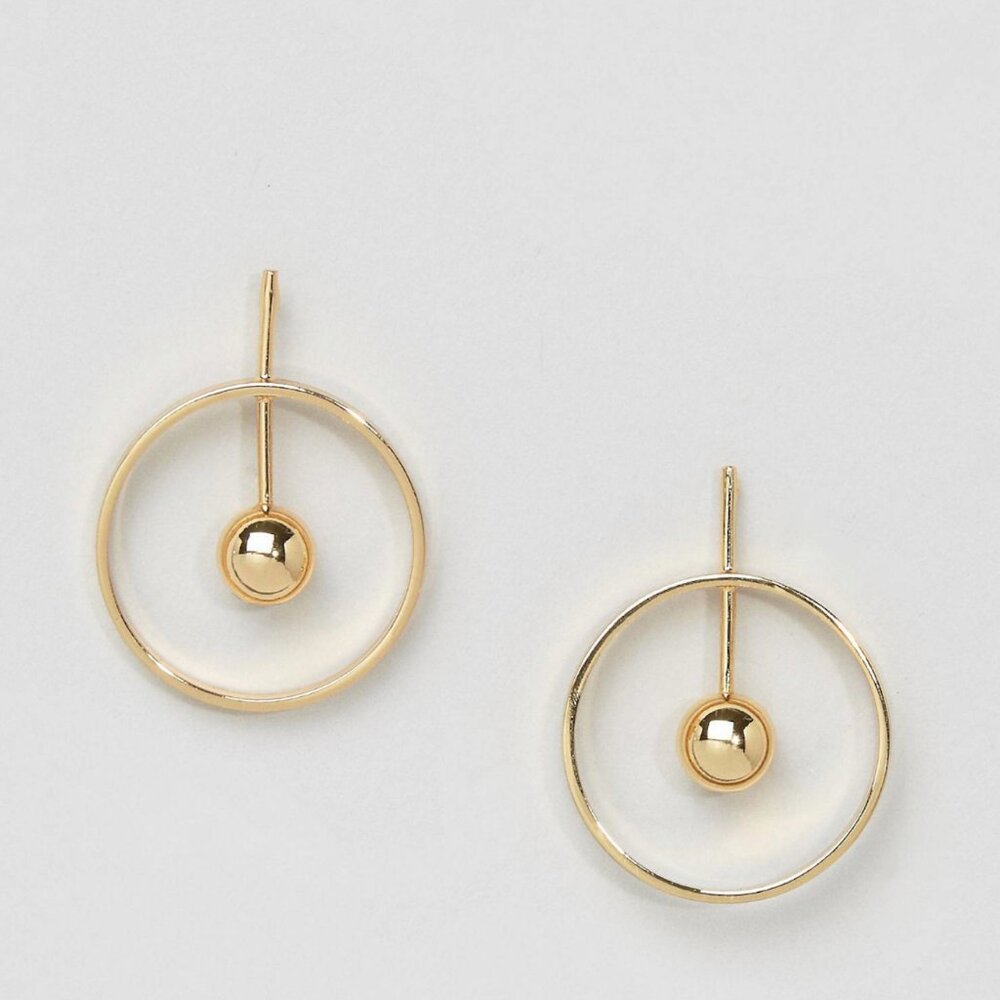 Pieces Calla Drop Hoop Earrings